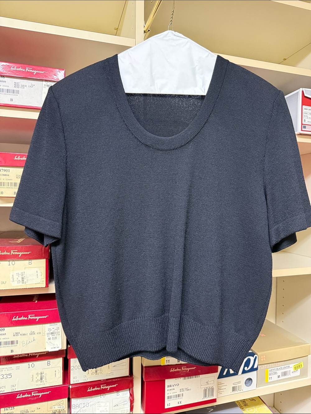 St. John Black signature Knit tee